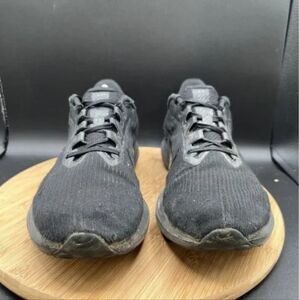 Black gray running shoes